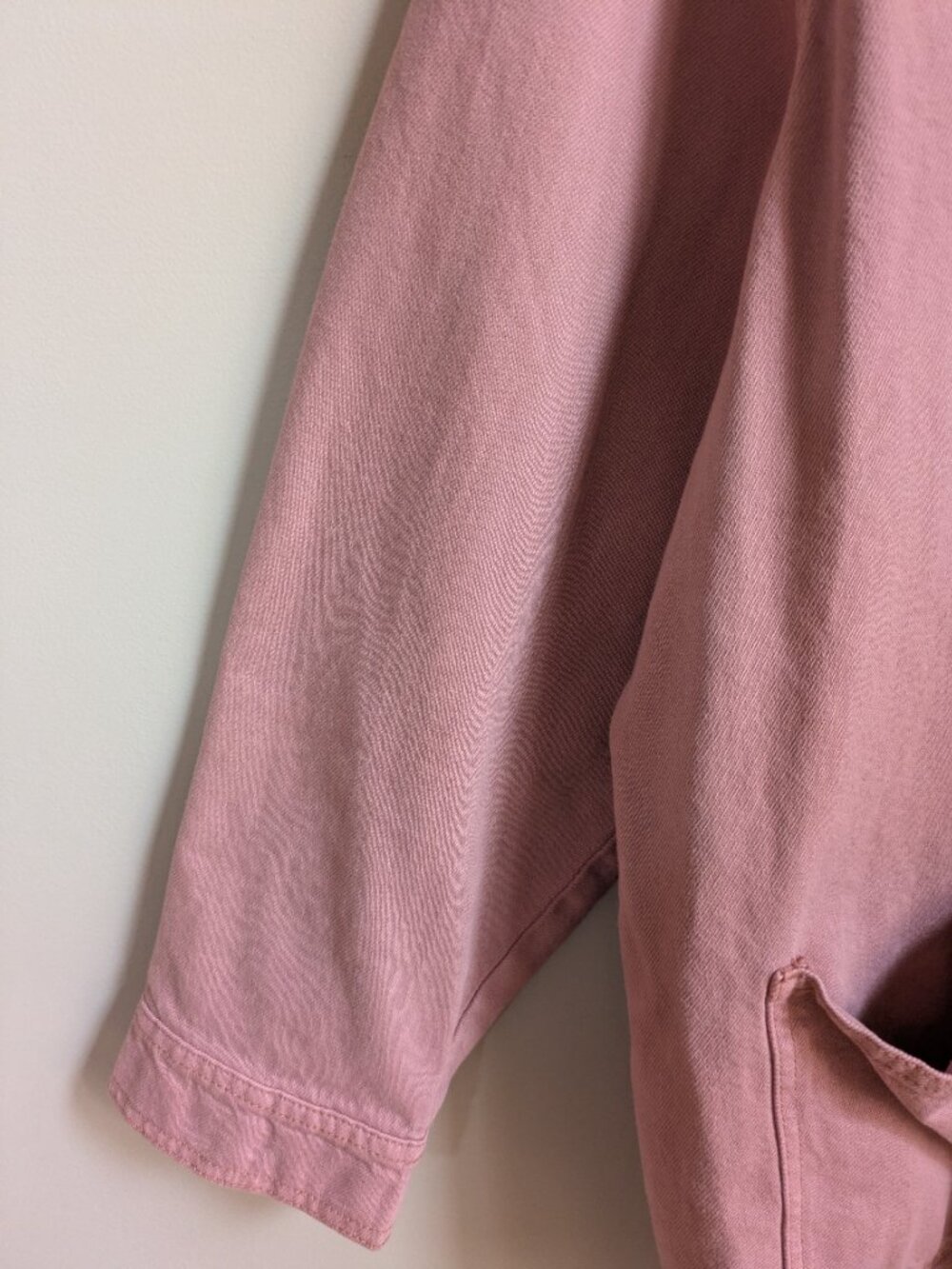 old navy chore barn utility denim jacket pink dusty rose size XL #430 - Picture 2 of 6